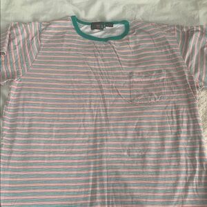 J.Crew Multicolor Striped Tee with Green Trim